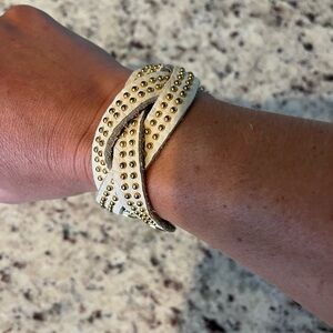 Off white leather bracelet